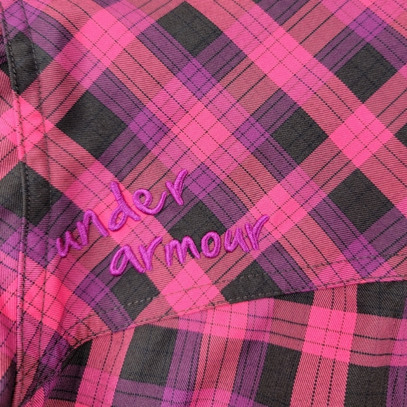 Under Armour Women's Semi-Fitted Plaid Long Sleeve Button Up Shirt - Picture 7 of 10